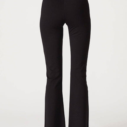 Lovestitch Solid Ponte Flared Legging: Black