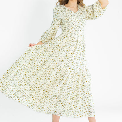 Flora Smocked Midi Dress