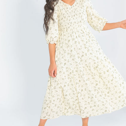 Flora Smocked Midi Dress