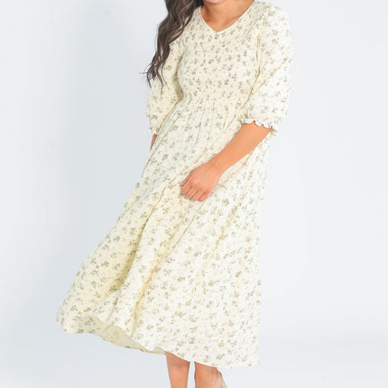 Flora Smocked Midi Dress