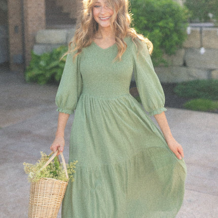 Flora Smocked Midi Dress