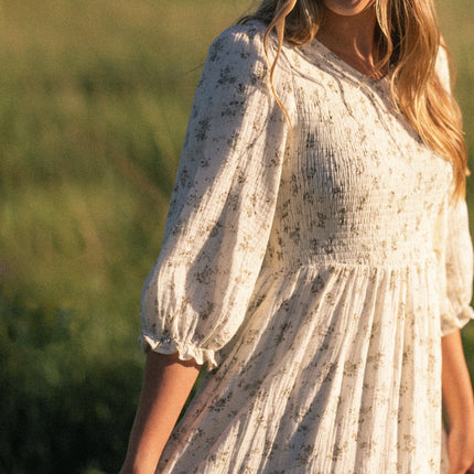 Flora Smocked Midi Dress