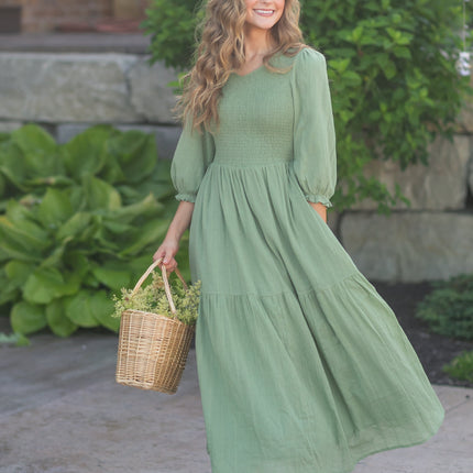 Flora Smocked Midi Dress