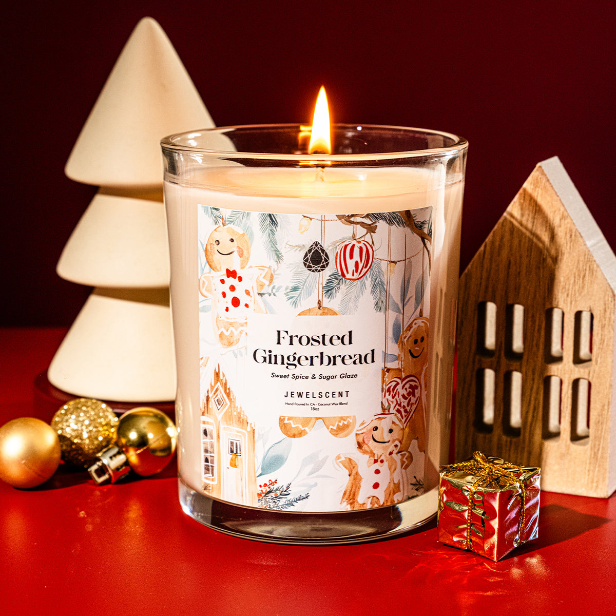 Frosted Gingerbread 18oz Home Jewelry Candle