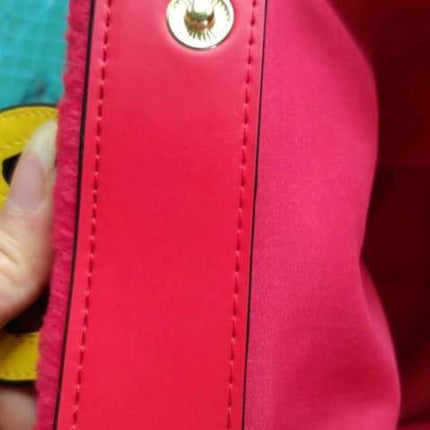 Furry Red Faux Fur Tote Bag – Golden Arch Statement Handbag for Y2K, Alt Fashion & Streetwear