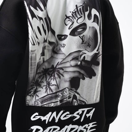 Oversize 'Gangsta Paradise' Graphic Hoodie - Heavyweight Streetwear Hooded Sweatshirt