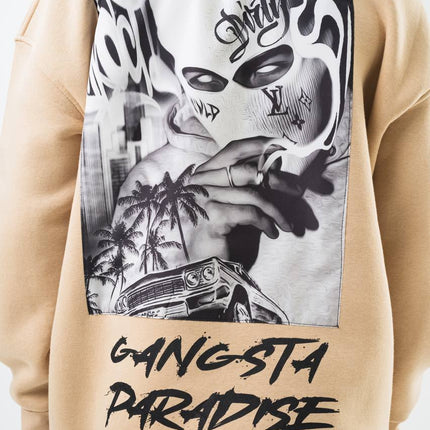 Oversize 'Gangsta Paradise' Graphic Hoodie - Heavyweight Streetwear Hooded Sweatshirt