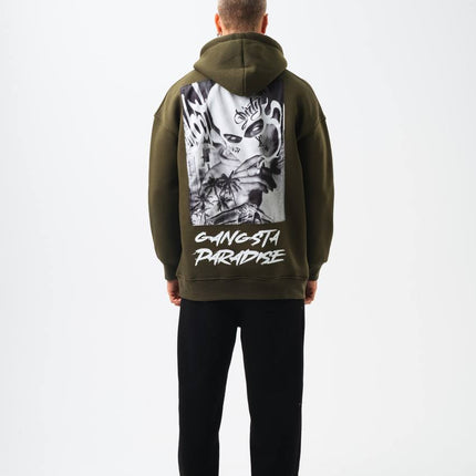Oversize 'Gangsta Paradise' Graphic Hoodie - Heavyweight Streetwear Hooded Sweatshirt