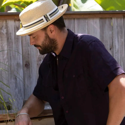 Peter Grimm Gatsby - Straw Fedora Hat