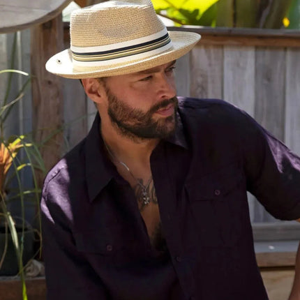 Peter Grimm Gatsby - Straw Fedora Hat