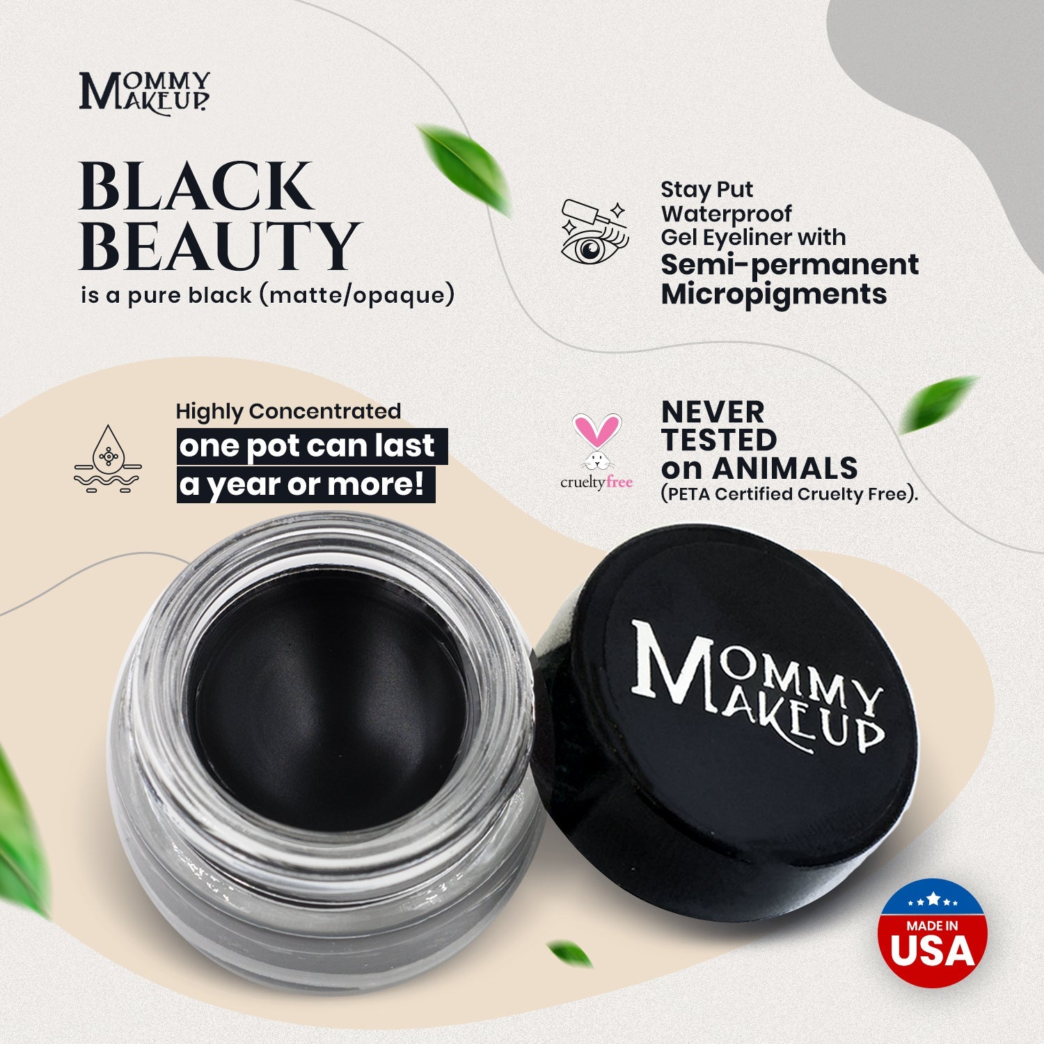 Black Beauty Stay Put Waterproof Gel Eyeliner w/ Micropigments