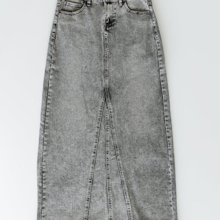 Genevieve A-line Denim Maxi Skirt