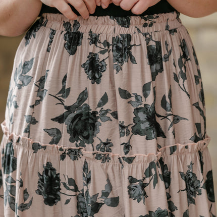 Giana Ruffle Tiered Midi Skirt