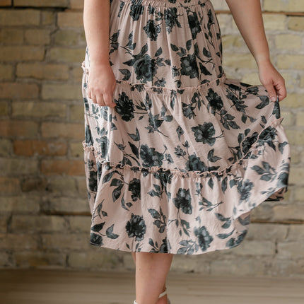 Giana Ruffle Tiered Midi Skirt