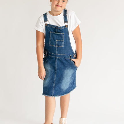 Girl's Aria Denim Overall Jumper Dress - FINAL SALE