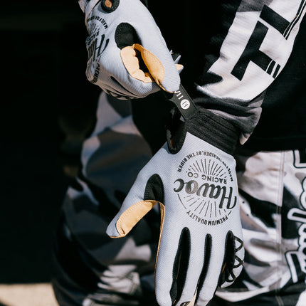 Gray and Black Gloves