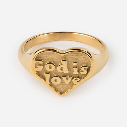 Gold God is Love Ring