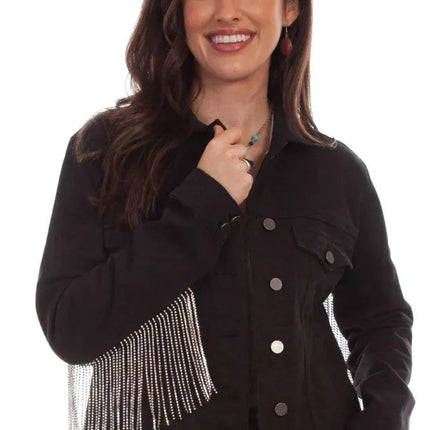 Honey Creek Denim with Rhinestone Fringe - Womens Jacket