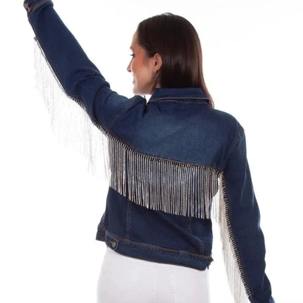 Honey Creek Denim with Rhinestone Fringe - Womens Jacket