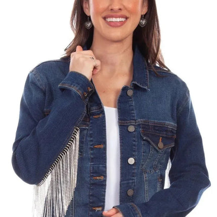 Honey Creek Denim with Rhinestone Fringe - Womens Jacket
