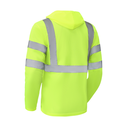 Ideal Club High Visibility ANSI/ISEA 107-2020, Type R, Class 3 Neon Long Sleeve Safety Hoodie