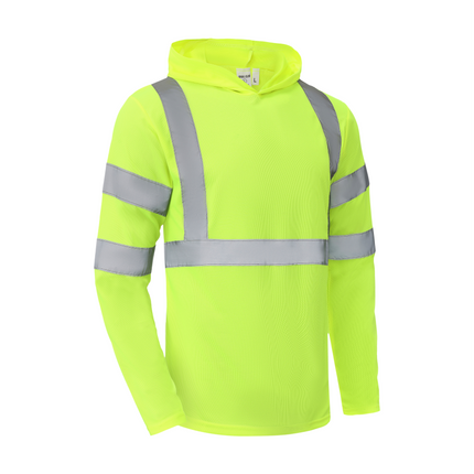 Ideal Club High Visibility ANSI/ISEA 107-2020, Type R, Class 3 Neon Long Sleeve Safety Hoodie