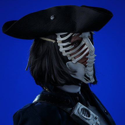 Skeleton Handmade Genuine Leather Mask in White