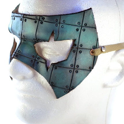 Handmade Genuine Leather Mask in Blue