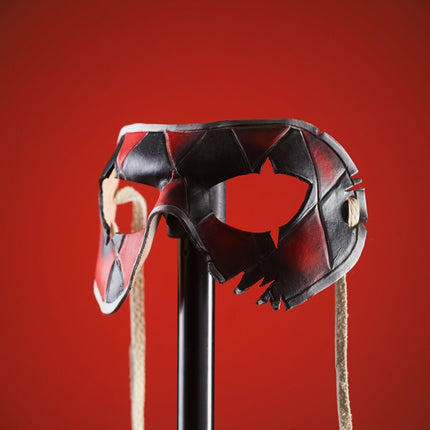 Two Face Harlequin Handmade Genuine Leather Mask in Red