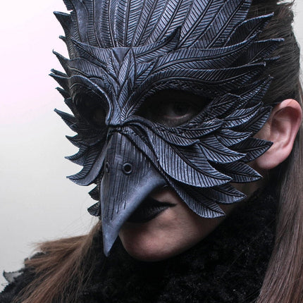 Black Raven Handmade Genuine Leather Mask