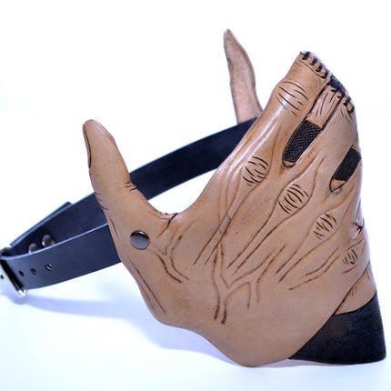 Speak No Evil - Men's Hands - One Size Fits All Handmade Genuine Leather Riding Mask