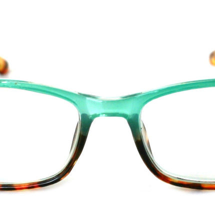 Desiree, (Bling) Women Reading Glasses W (Aquamarine, Cooper) Genuine European Crystals. +1.5 ..+6 Square. High Strength. NY Fifth Avenue