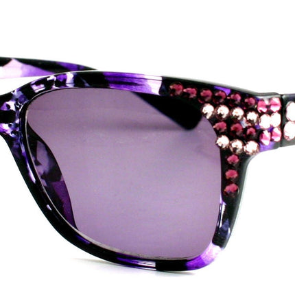Oasis, (Bling) Sun Readers  W (Amethyst, L. Amethyst) Genuine European Crystals (Fully Magnified) (Purple) Tortoiseshell NY Fifth Avenue