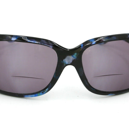 Lourdes, (Bling, Bifocal) Women Sun Reader W (Hematite, Aquamarine) Genuine European Crystals   (Blue) Leopard Animal Print, NY Fifth Avenue