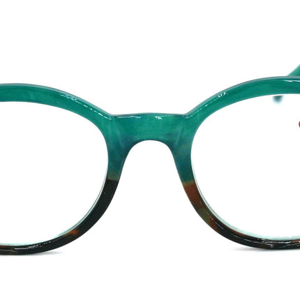 Citlalli, (Bling) Round Women Reading Glasses W (Blue Zircon, L. Colorado) Genuine European Crystals  (Green) Circle. NY Fifth Avenue