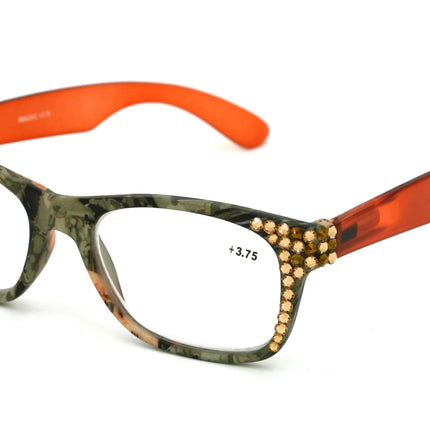 The Forester, (Bling) Reading Glasses For Women W (Light Colorado, Cooper)Genuine European Crystals. +1.25..+3  Camouflage, NY Fifth Avenue