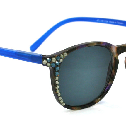 Maya, (Bling) (Sunglass Reader) (No Bifocal) 4 Women W (Black Diamond, Montana) Genuine European Crystals (Blue, Brown) NY Fifth Avenue