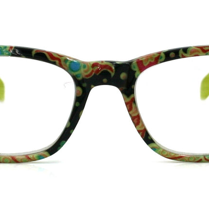 Persia, (Bling) Reading Glasses For Women Adorned W (Clear) Genuine European Crystals.+1.25.+3 (Lime Green) Paisley Floral. NY Fifth Avenue.