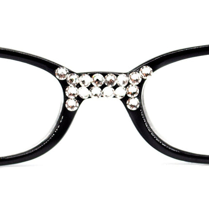 Isabella, (Bling) Reading Glasses Women W (Clear) Genuine European Crystals ( Floral Print) High Magnification NY Fifth Avenue (Wide Frame)