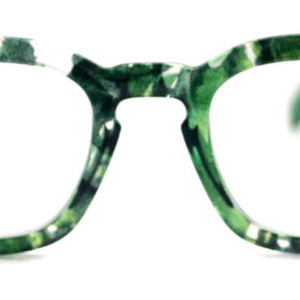 Sasha, (Premium) Reading Glasses, High End Readers +1.25..+3 Magnifying Eyeglasses (Black, Green) Camo Square Optical Frames NY Fifth Avenue