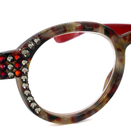 Celeste, (Bling) Reading Glasses Women W (Black Diamond, Volcano) Genuine European Crystals+1.25 +3 Magnifying   NY Fifth Avenue