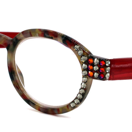 Celeste, (Bling) Reading Glasses Women W (Black Diamond, Volcano) Genuine European Crystals+1.25 +3 Magnifying   NY Fifth Avenue