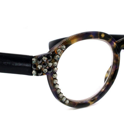 Celeste, (Bling) Reading Glasses Women W (Black Diamond, Hematite) Genuine European Crystals  (Black, Tortoise Shell) NY Fifth Avenue.