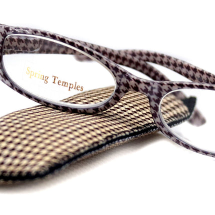 The Scottish, (Premium) Reading Glasses, High End Readers (Brown) Hound Tooth +1.25.. +3 Magnifying Eyeglasses. Houndstooth NY Fifth Avenue