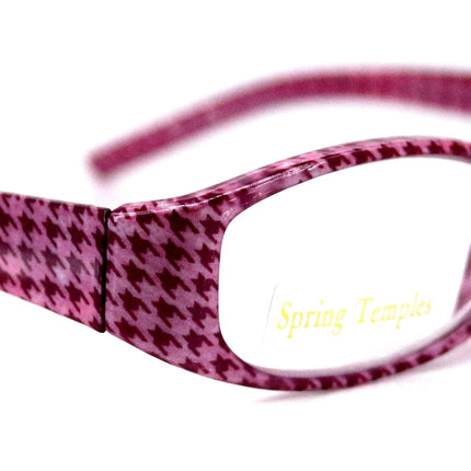 The Scottish, (Premium) Reading Glasses, High End Readers (Pink) Hound Tooth +1.25.. +3 Magnifying Eyeglasses. Houndstooth NY Fifth Avenue