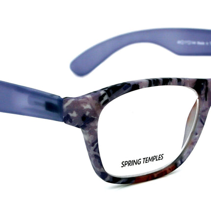 The Forester, (Premium) Reading Glasses, High End Reader +1.25 to +3 Magnifying Square Style (Blue Camouflage) Frame. NY Fifth Avenue