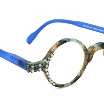 Picasso, (Bling) Women Reading Glasses W (Black Diamond, Montana) Genuine European Crystals, Round +1.25 to +3 Tortoiseshell NY Fifth Avenue