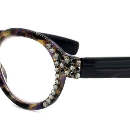 Celeste, (Bling) Reading Glasses Women W (Black Diamond, Hematite) Genuine European Crystals  (Black, Tortoise Shell) NY Fifth Avenue.