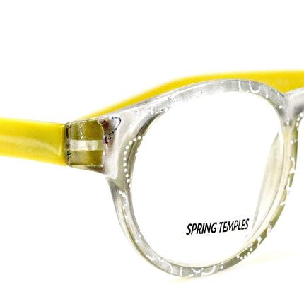 Grace, (Premium) Reading Glasses High End Readers +1.25 ..+3 Magnifying Glasses, Round Frame. (Metallic Silver, Yellow) NY Fifth Avenue.