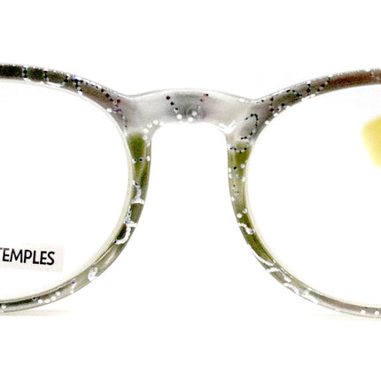 Grace, (Premium) Reading Glasses High End Readers +1.25 ..+3 Magnifying Glasses, Round Frame. (Metallic Silver, Yellow) NY Fifth Avenue.